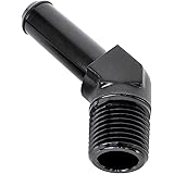 AC PERFORMANCE Aluminum 45 Degree 1/2 NPT Male to 0.61"(15.6MM) Hose Barb Push On Fitting 1/2" NPT Thread to -10 AN Barb Fuel