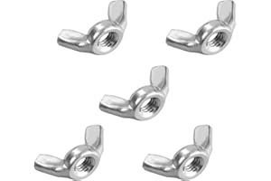 uxcell M6 Wing Nuts, Stainless Steel 201 Fasteners Parts Hurrican Screws Hand Twist Tighten Ear Butterfly Nut, 5pcs