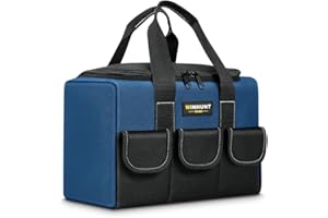 WINHUNT Small Tool Bag, Waterproof Tool Bag Organizer 1680D Tool Bags for Men Heavy Duty, with Multi-Pockets for Electricians, Blue