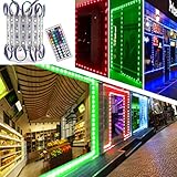 LED Storefront Lights, Pomelotree 40ft 80 Pieces Waterproof Decorative Light for Letter Advertising Signs, 4 Set 5050 SMD LED Light Module Storefront Window Strip Light(RGB Light)