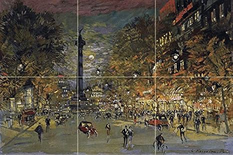 Paris The Square of Bastille Tile Mural Kitchen Wall Backsplash Marble Ceramic - Picture 4 of 7