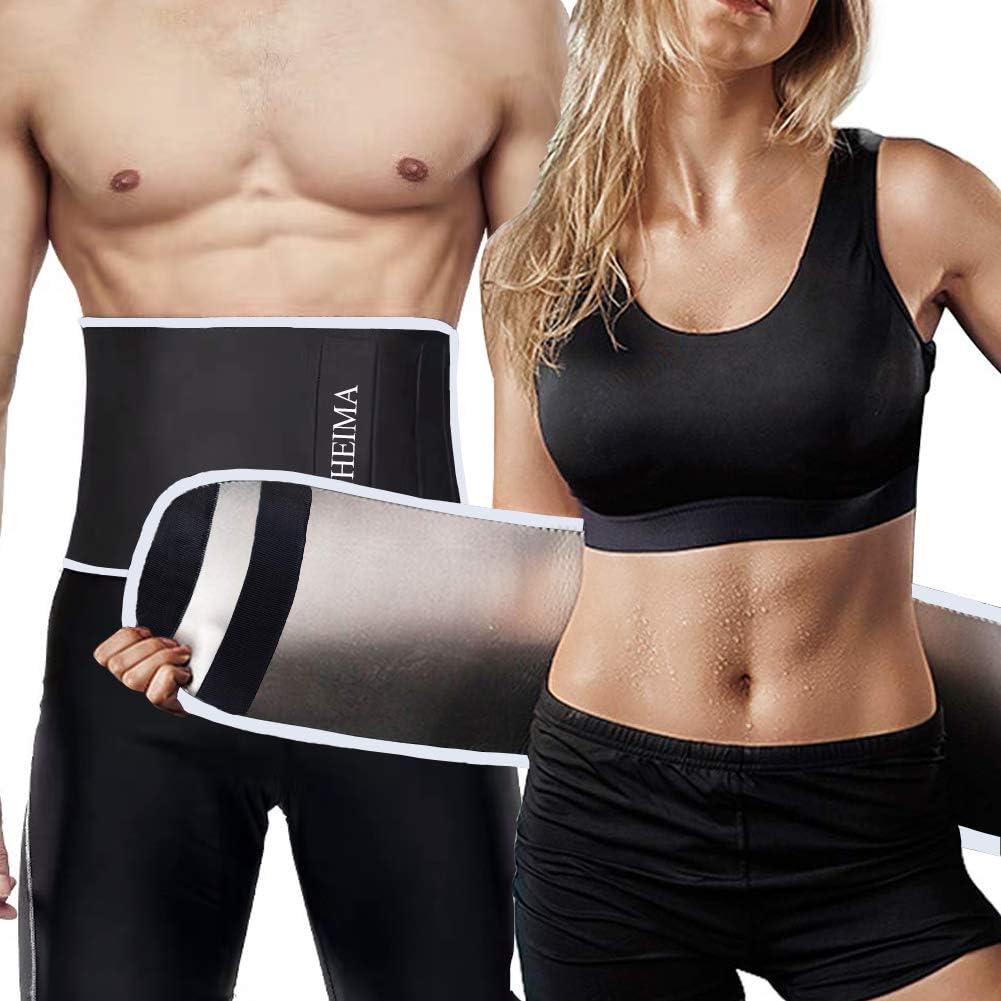 NHEIMA Sweat Waist Trimmer, Weight Loss Ab Belt for Women & Men, Workout Sweat Enhancer Exercise for Stomach- Enjoy Sweet Abdominal Muscle & Back Support (3XL, Black)
