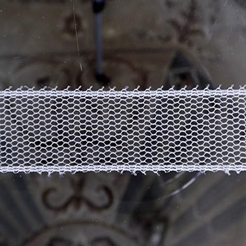 40 Yards Delicate White Sheer Mesh Lace 3/4" Wide