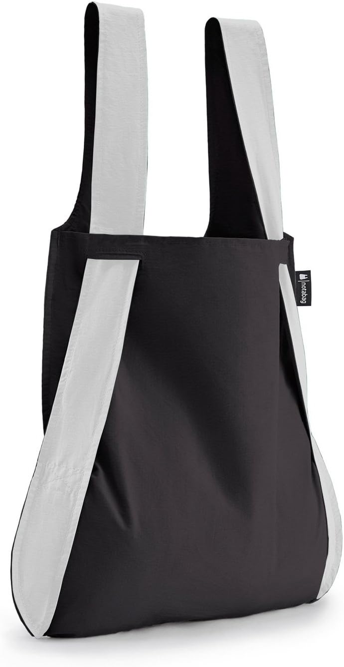 Notabag - 2in1 shoulder bag with backpack in black with reflectors for more safety - 65 x 45cm, waterproof