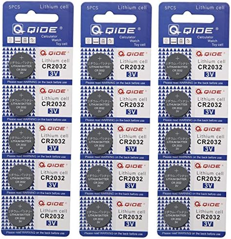 QIDE CR2032 3V Lithium Cell Coin Battery (3x5 Pack)