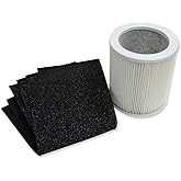 PUREBURG H-HF450-VP Replacement Filter Compatible with Hunter HP450 HP450UV Cylindrical Tower Air Purifier,H13 HEPA + 4 x Activated Carbon Pre-Filter Air Clean Dust VOCs