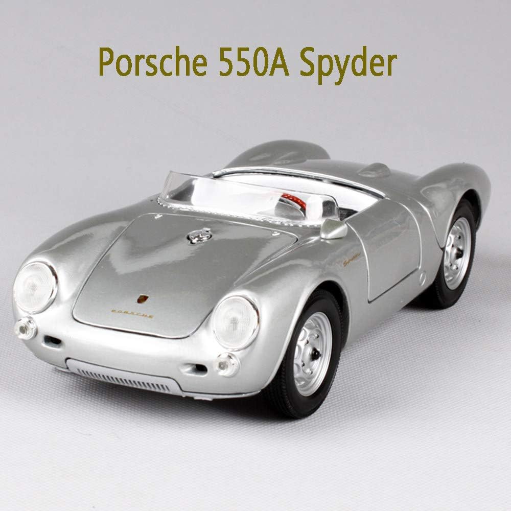 Porsche 550a Spyder Toy Car 1:18, Static Simulation Die-cast Model, Door and Bonnet Can Be Opened, Metal Body, Finished Model, Gifts
