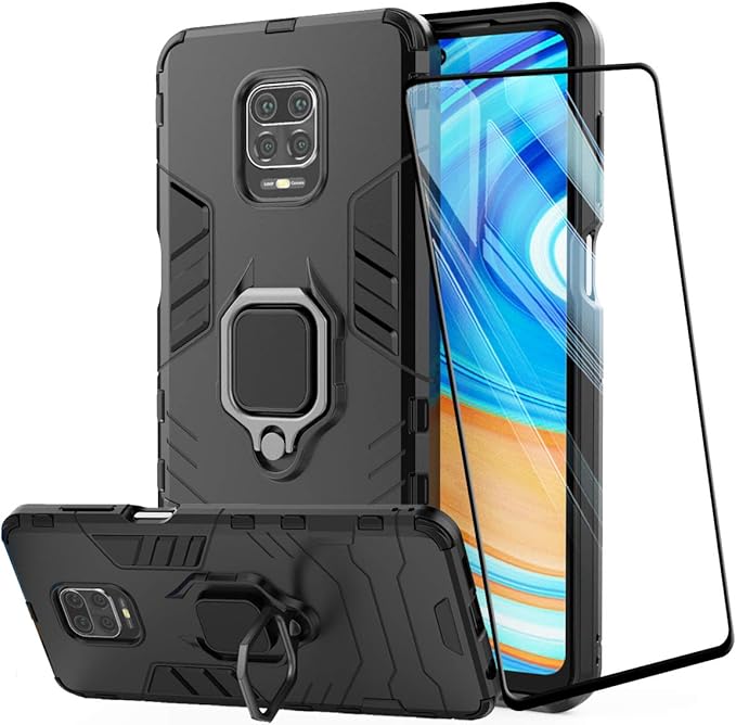 Asuwish Funda De Teléfono Para Xiaomi Redmi 9 Con Protector De Pantalla