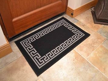 Amazon De Schwarzer Teppichlaufer Von Greek Key Rutschfest