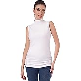 AmélieBoutik Womens Slim Fitted Mock Neck Tops Sleeveless Lightweight Base Layer Shirts