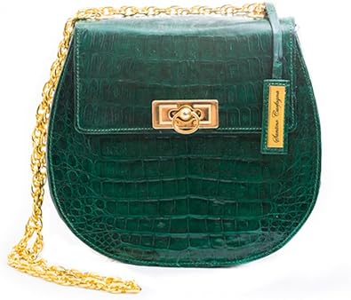 GALA GREEN CROCODILE HANDBAG: Handbags 