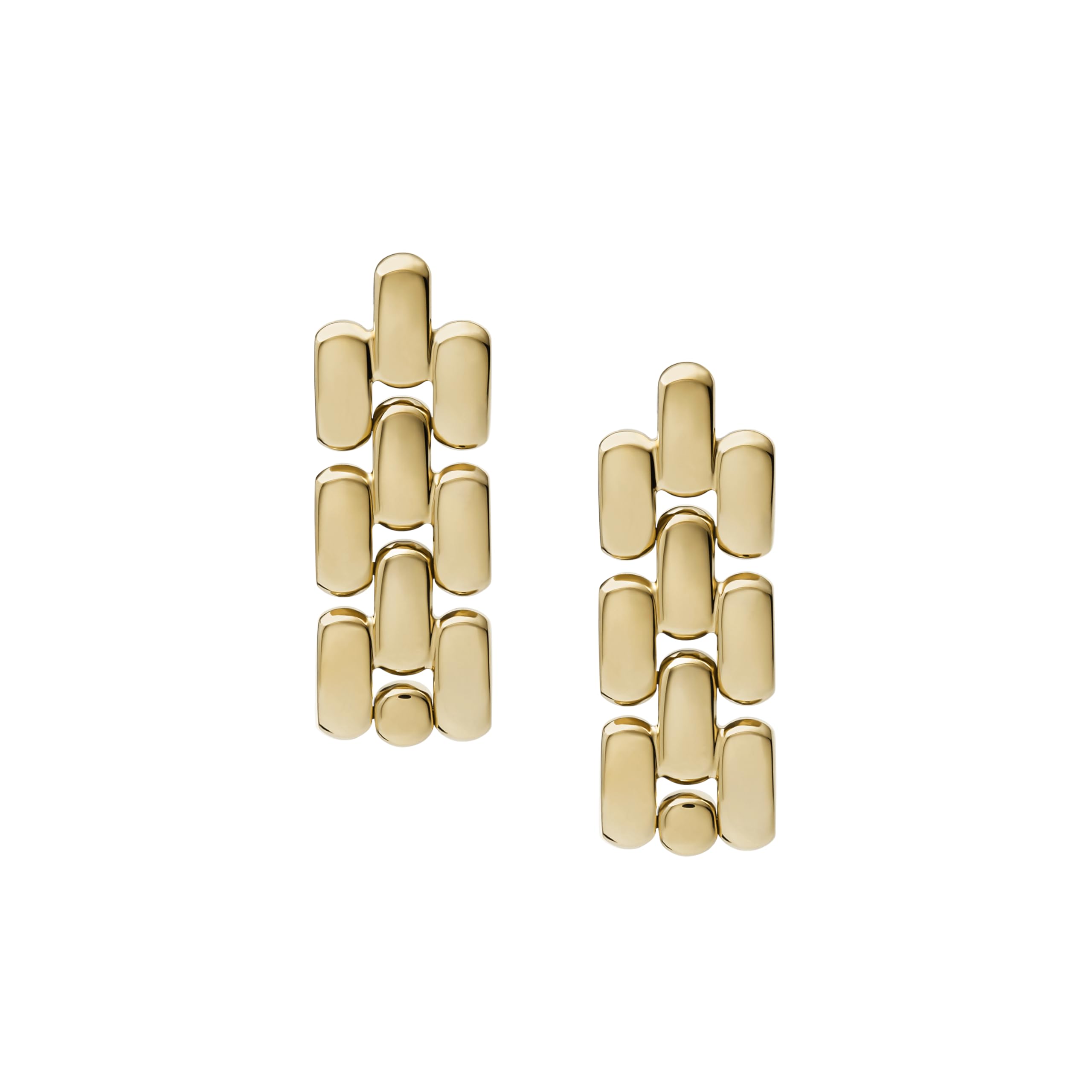 Fossil Women’s Arden Watch Links Gold-Tone Stainless Steel Drop Earrings (Model: JF04786710)