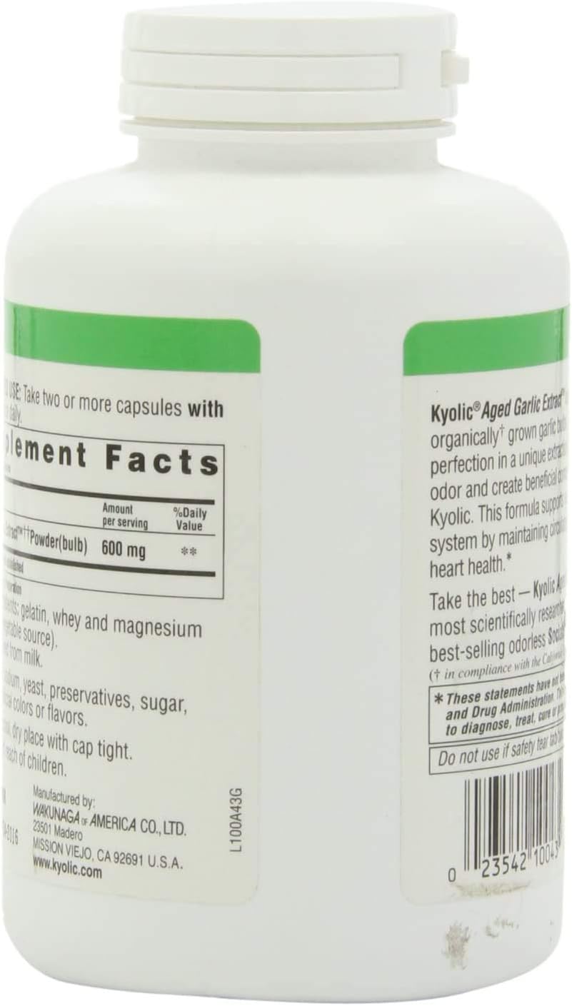 Kyolic Garlic Formula 100 Original Cardiovascular Formula (300 Capsules): Health & Personal Care