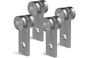 SZZTUL 2 Wheel Unistrut Trolley Roller Assembly,Two Bearing Metal Rollers for Use 1-5/8" Wide & All 1-5/8" Taller Strut Channels or Garage Pulley Hoist Systems,Silent Trolley Wheels (4-Pack)