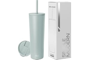 Simple Modern Insulated Tumbler with Straw and Lid | Iced Coffee Cup Reusable Stainless Steel Water Bottle Travel Mug | Gifts