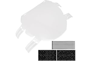 RUTU Motorcycle Front Number Plate, Downhill Number Plate Replacement for 50 65 85 125 200 250CC Dirt Bike Ebike, Comes with Two Rows of Number Sticker for DIY, White