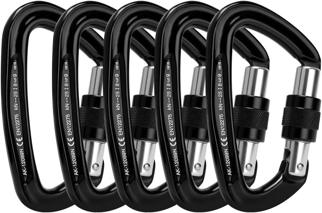 Camping Rock Climbing Carabiner Twist Lock 5400 lbs Mountaineer 3 Pack