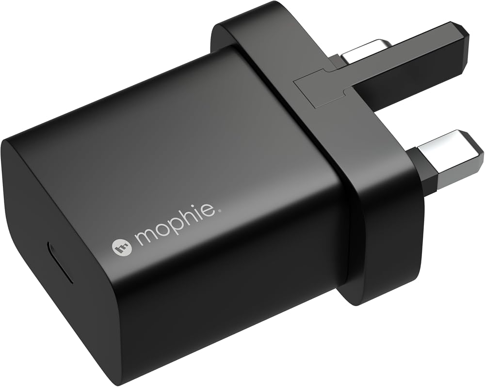 ZAGG mophie 20W Fast Charging Wall Adapter USB-C for Smartphones UK Black