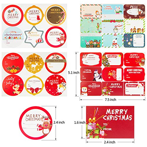image for HongyiTime 144-Count Christmas Gift Tags Sticker，36 Jumbo Designs - 