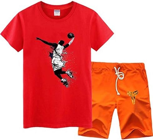 Llsdls T Shirt Nba Fan Jersey Set Los Angeles Lakers Short Sleeve Men S Sweatshirt Kobe Bryant Memorial Black Mamba Basketball Half Sleeve Sports Set Red 3 L T Shirt Color Red 2 Size Medium Amazon Co Uk