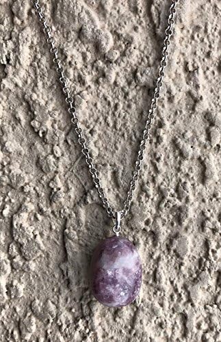 RAW LEPIDOLITE TUMBLED CRYSTAL NECKLACE