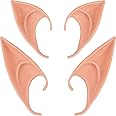 BBTO 2 Pairs Halloween Latex Elf Ears Cosplay Masks Fairy Gnome Ears, Nature Color