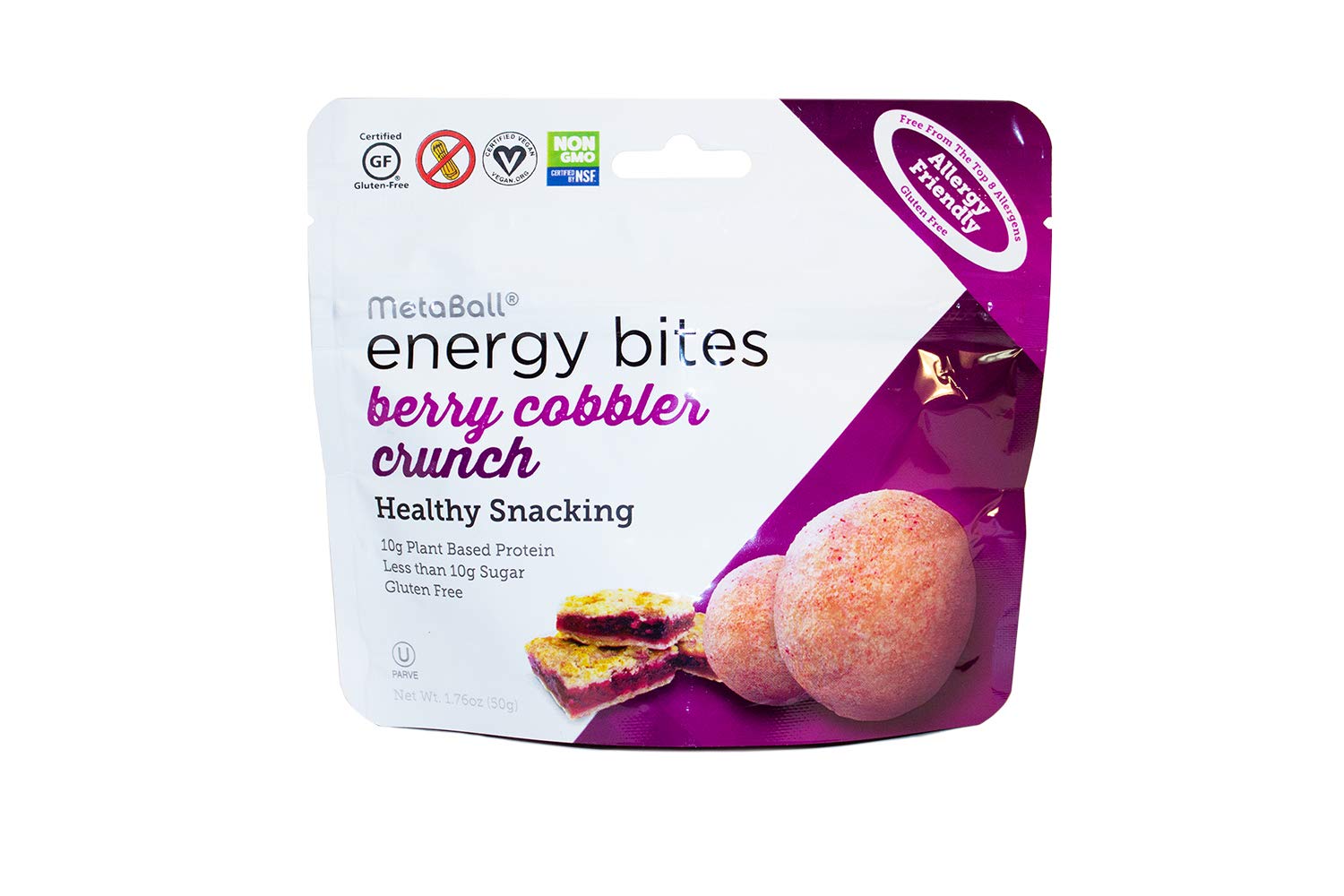 MetaBall Berry Cobbler Crunch Energy Bites