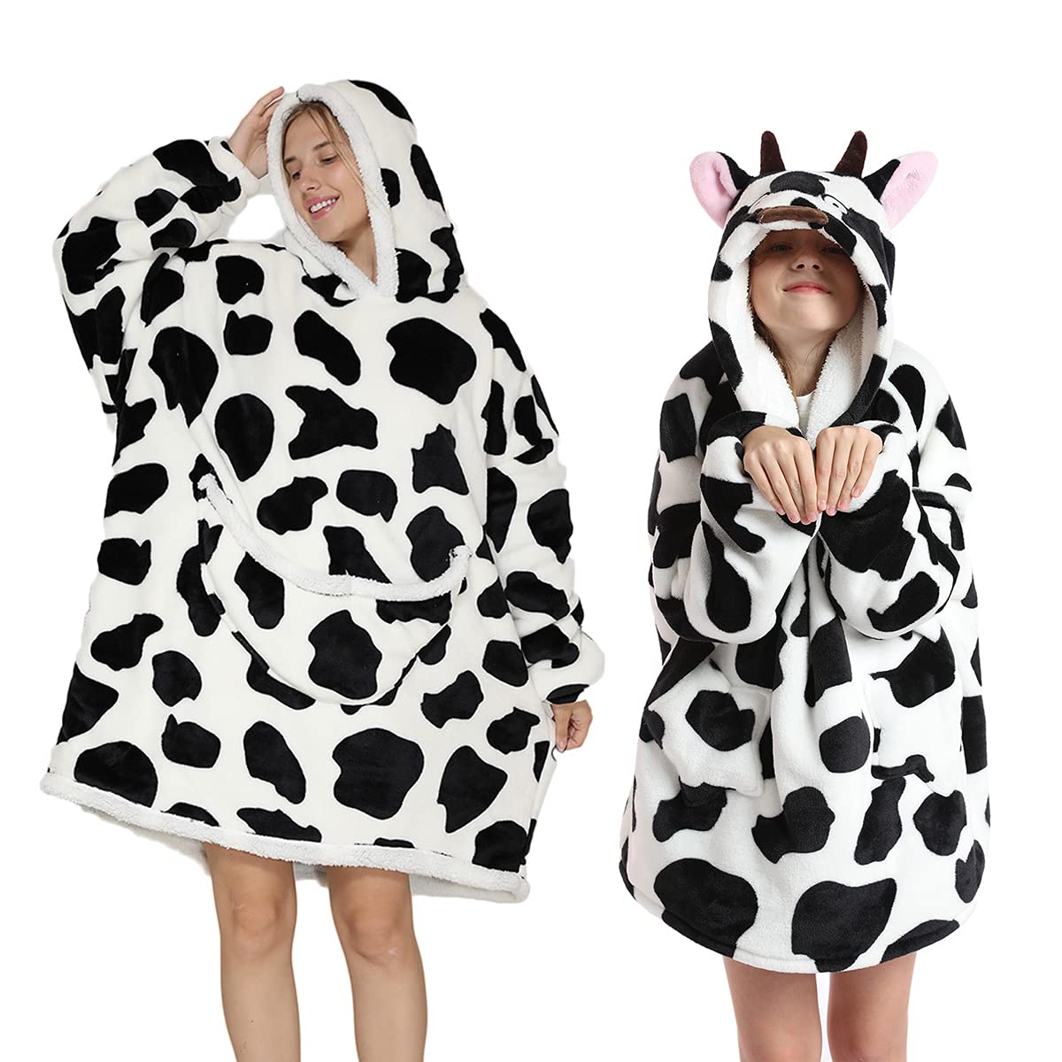 Shamdon Home Collection Oversized Blanket Hoodie for Women Men - Giant Wearable Blanket with Hooded, Comfortable Soft Sherpa Teddy Fleece Sweatshirt Teen Girl Boy