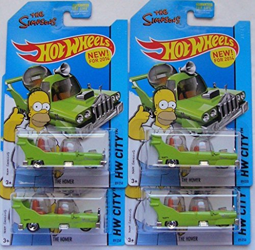 2014 Hot Wheels The Simpsons Hw City - The Homer - Lot of 4!