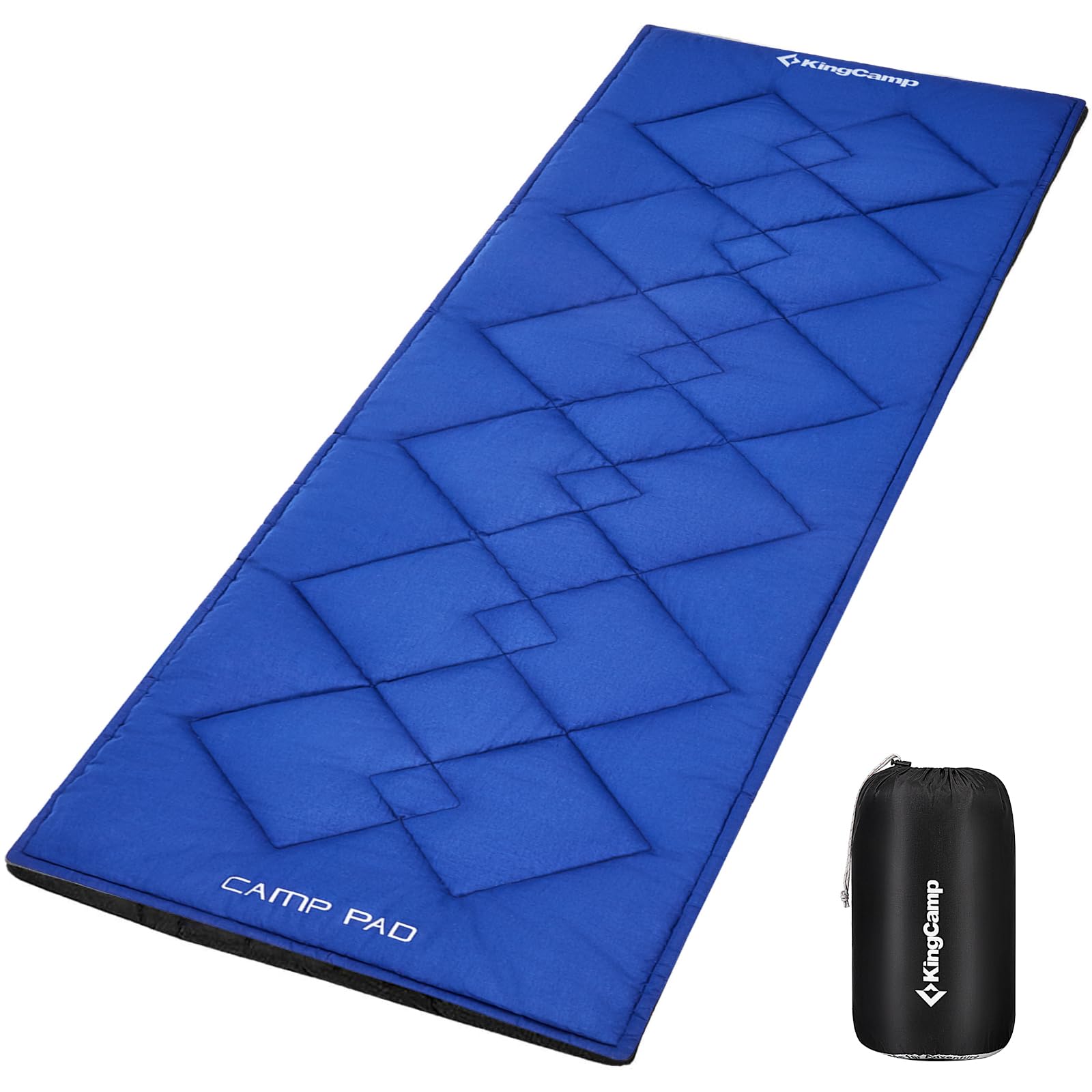 KingCamp Camping Bed Mattress - Non-Slip Roll Up Mattress 190 × 64 cm for Camping Bed/Cot with 4 Corner Straps, Breathable T/C Polycotton Sleeping Pad, Machine Washable Mat for Camp Bed & Sun Lounger