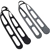 FORTIDY Silicone Latch Strap for Slow Cooker Lid, Pot, Bento Box, 21.65 in Reusable Elastic Self-Lock Silicone Tie for Bundling or Organizing Curtain, Cords, Yoga Mat, Camping Mat, 2pcs (Black&Gray)