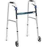 Drive Medical 10226-1 Trigger Release Folding Walker, Brushed Steel