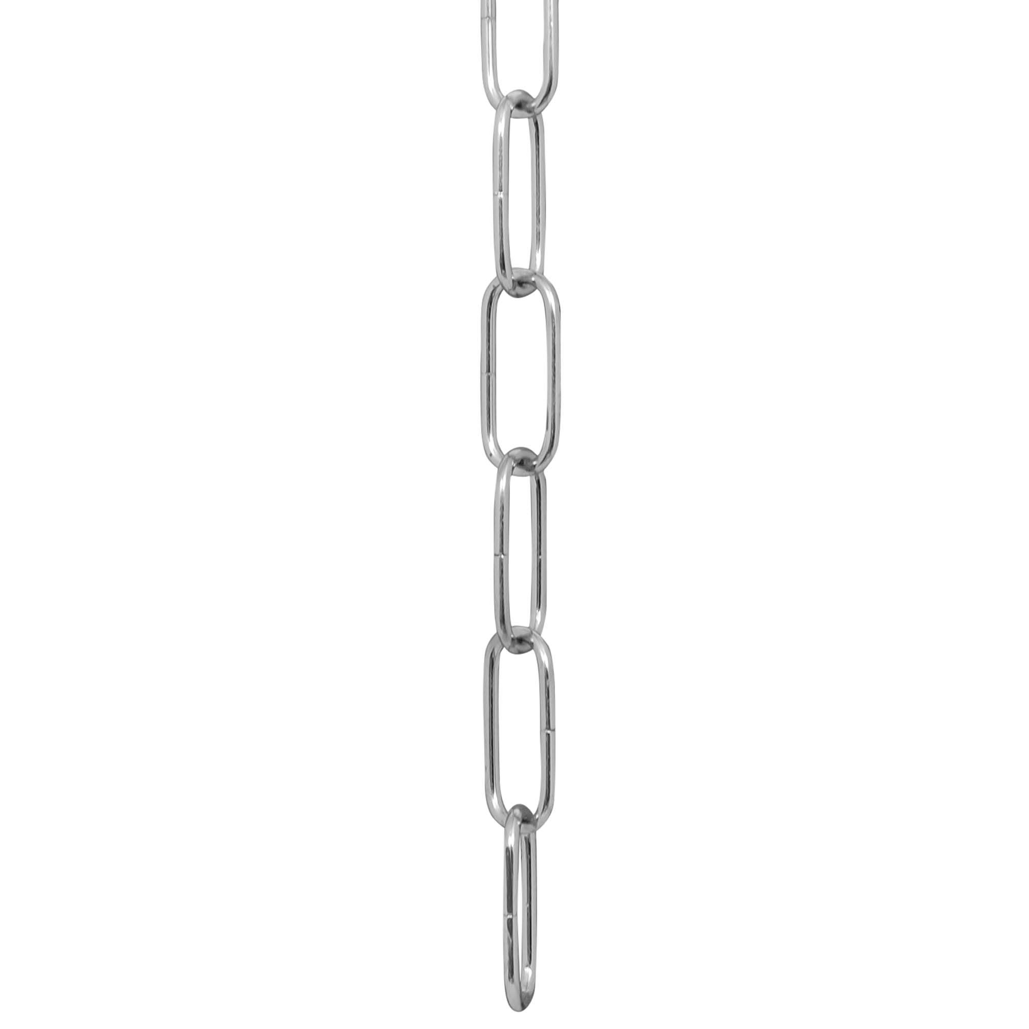 ElekTek 2m Chrome Open Link Chain - for Chandelier & Lighting - Medium 38 x 15mm Link Size - Ch-5A