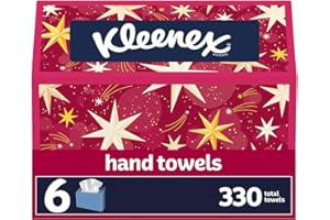 Kleenex Hand Towels, Fun Holiday Design, Limited Time Offer, Single-Use Disposable Paper Towels for Bathrooms, 6 Boxes, 55 Ha