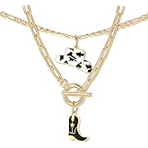 Cowboy Boot Necklace Gold Cowgirl Necklace Cowboy Hat Necklace Western Necklaces Western Jewelry Gift Cowgirl Accessories for Women