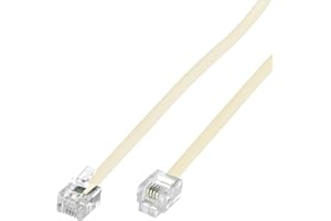RJ11 6P4C Modular Telephone Extension Cable Phone Cord Line Wire Beige