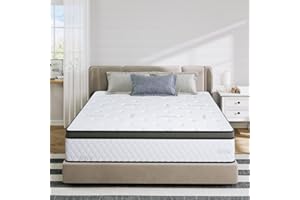 TXO Queen Mattress, 12 Inch Hybrid Queen Mattress with Individual Pocketed Coil Springs and High Density Foam, Edge Support, Motion Isolation, Pressure Relief, Plush Queen Mattress in a Box