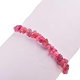 Natural Raw Red Spinel Crystals Bar Bracelet, Rough Beads Gemstone, Adjustable Slider Chain, Energy Healing Crystals, Birthday, Gift for Her, Gemstone Jewelry for Women 10-inch AAA+ Quality (spinel)