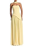 Quzzion Women's Elegant Strapless Long Dress with