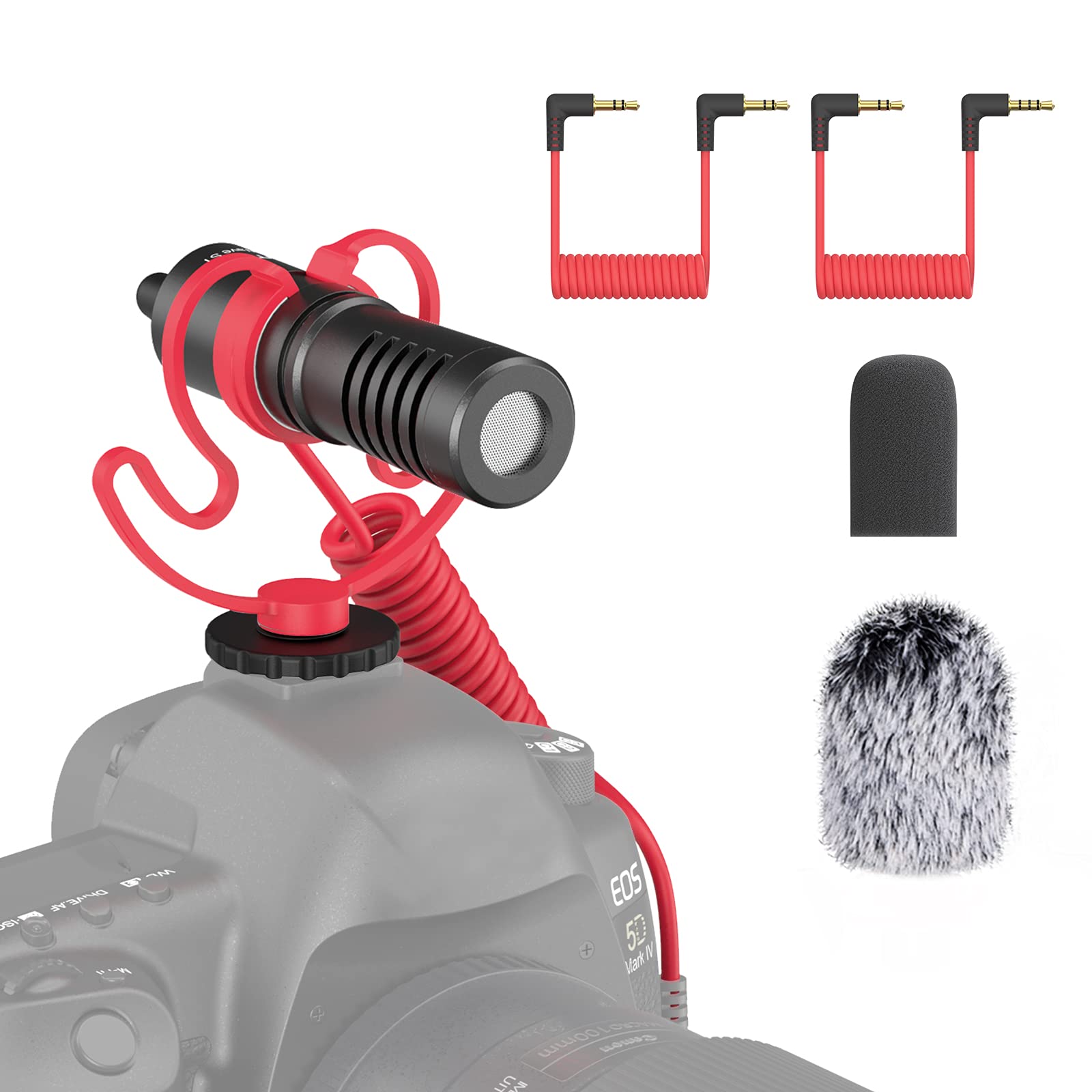 simorr Camera Microphone Shotgun Microphone Video Microphone with Shock Mount 3288