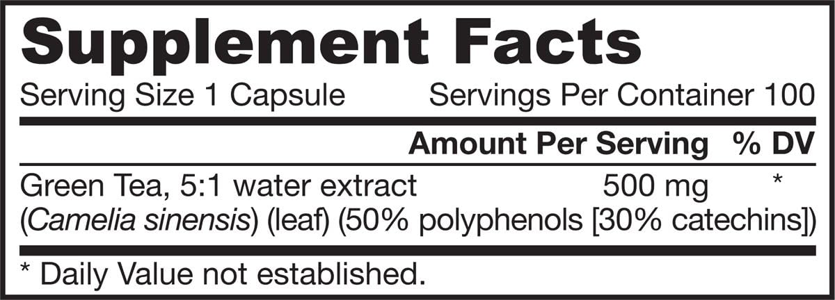 Jarrow Formulas Green Tea, Supports Cardiovascular & Immune Health, 500 mg, 100 Caps: Health & Personal Care