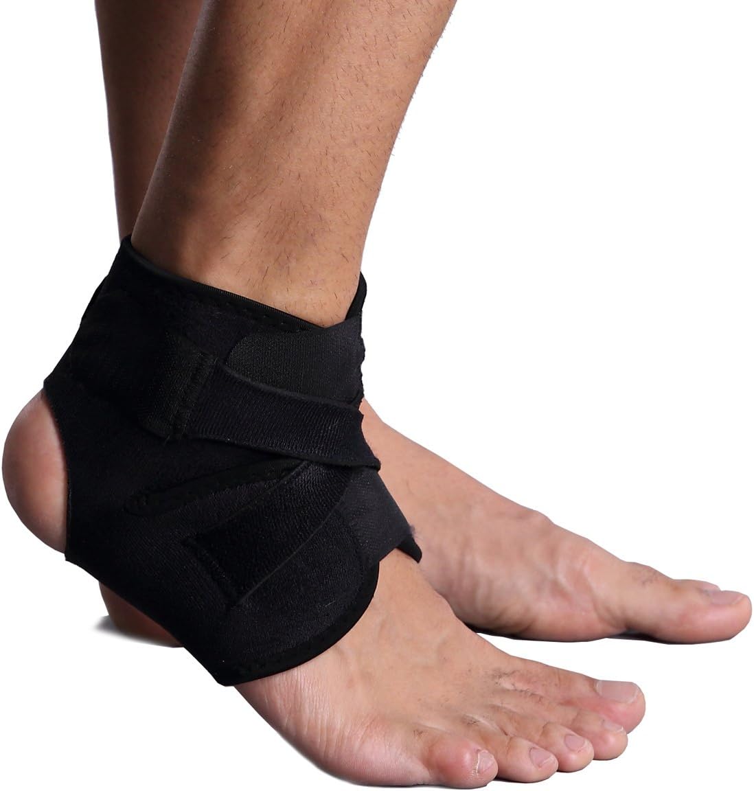 Ankle Support, Yesloo Quality Adjustable and Breathable Ankle Brace with Fully-Customized Strapping, Black
