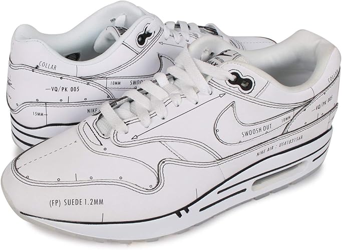 nike air max 1 sketch to shelf white red