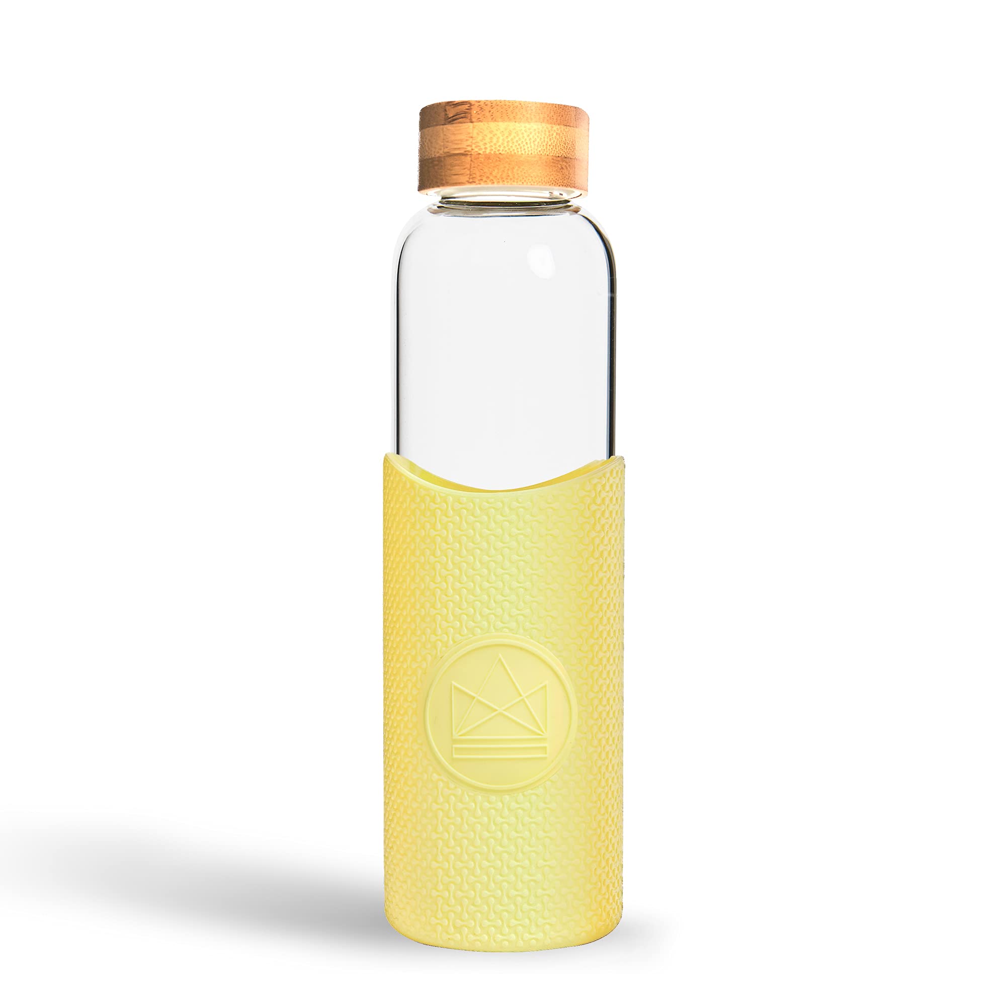 Neon Kactus Glass Water Bottle | Reusable Made with Borosilicate Glass | Travel Water Bottle | For Hot & Cold Drinks | Durable, Leakproof, Non-Slip & Dishwasher-Safe | Sun is Shining, 550ml