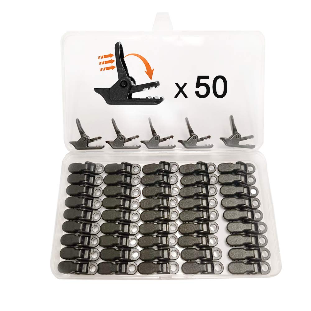YIXISI 50 PCS Tent Clips, Waterproof Cloth Clip, Curtain Clips for Tarps, Photos, Art Craft Display, Curtain, Awnings, Outdoor Camping, Caravan Canopies, Car Covers, Swimming Pool Covers
