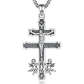 Vito 925 Sterling Silver Saint and Archangels Necklaces for Women Men, St Christopherl/Crucifix/Caravaca/St Jude/Virgin Mary/St Benedict Pendant Patron Saint Amulet Medal Religion Jewelry Gift, 24"