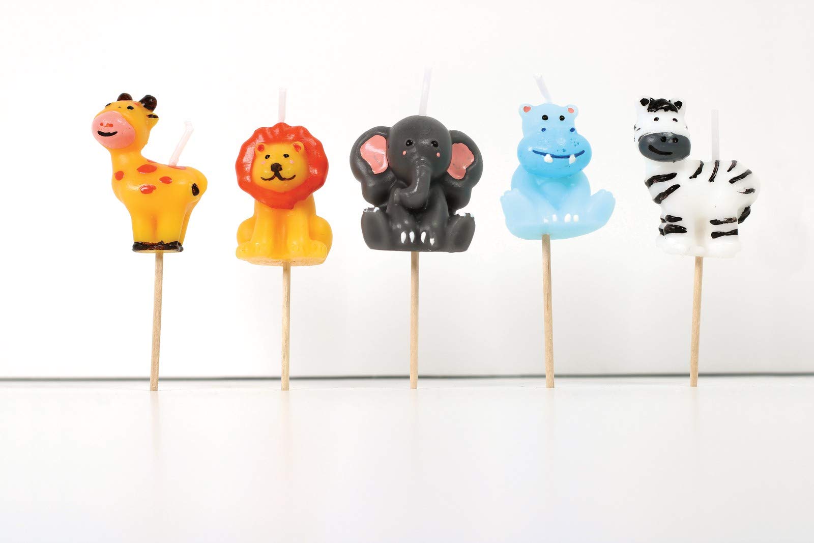 Smiling Faces Birthday Candles for Cake Topper Decoration Design Animals Pirate Football 1 30 40 50 21 Number Candle Easy Use Perfect for Parties Special Occasions – Safari