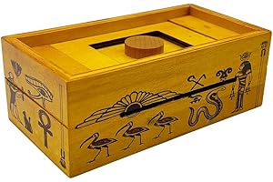 Project Genius True Genius - Pharoah's Tomb Puzzle Box- Gift Box Puzzle, Brain Teaser Box That Holds Gift Cards, Money, Artfully Crafted Wooden Puzzle, Secret Box, Gift Box, Puzzle Box