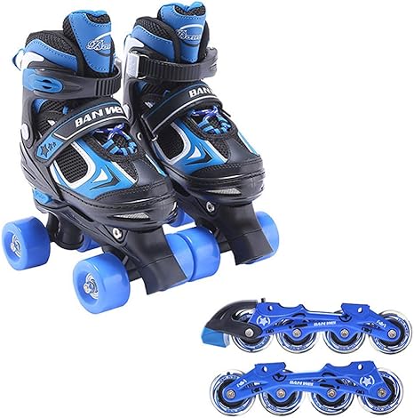 Amazon Co Jp ローラースケート子供用初心者向けインラインスケートライトウェイト 調整可能なローラースケート 子供の安全設計 子供用ローラーブレード Blue S 31 34eu スポーツ アウトドア