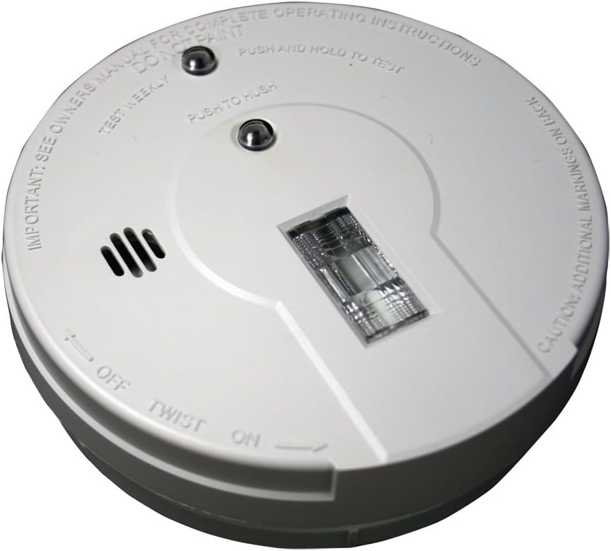 Kidde - 21026052 Battery Operated Smoke Detector Alarm with Safety Light | Model i9080, White - - 